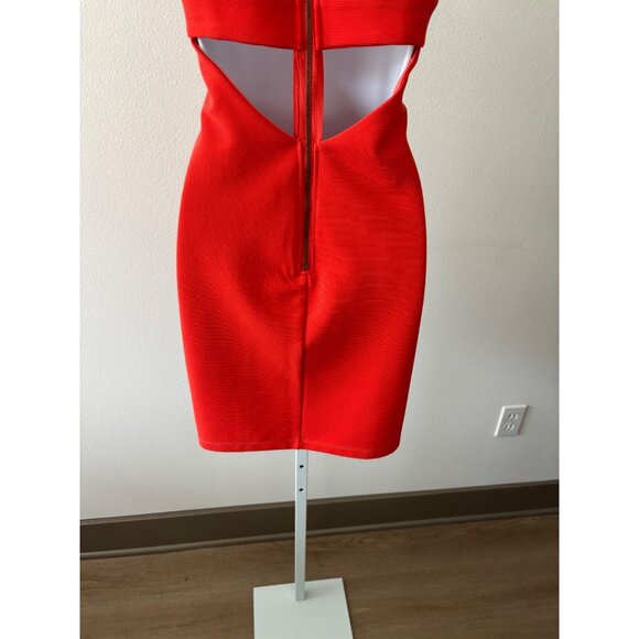 Ladakh Dress Medium Orange Cut Out Back BodyCon Romantic Fairy Grunge Coquette - Picture 10 of 14